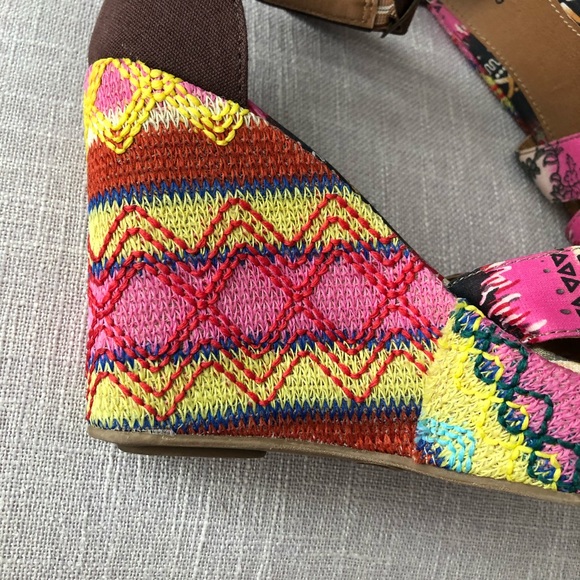 Call It Spring Boho Embroidered Platform Wedge - Picture 3 of 10